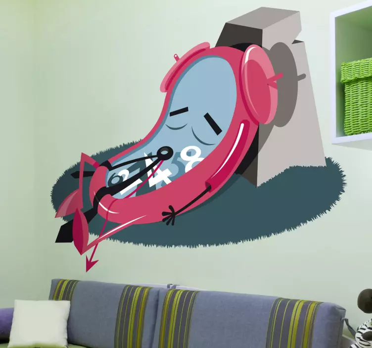 Autocolante de desenhos animados relógio dorminhoco - TenStickers