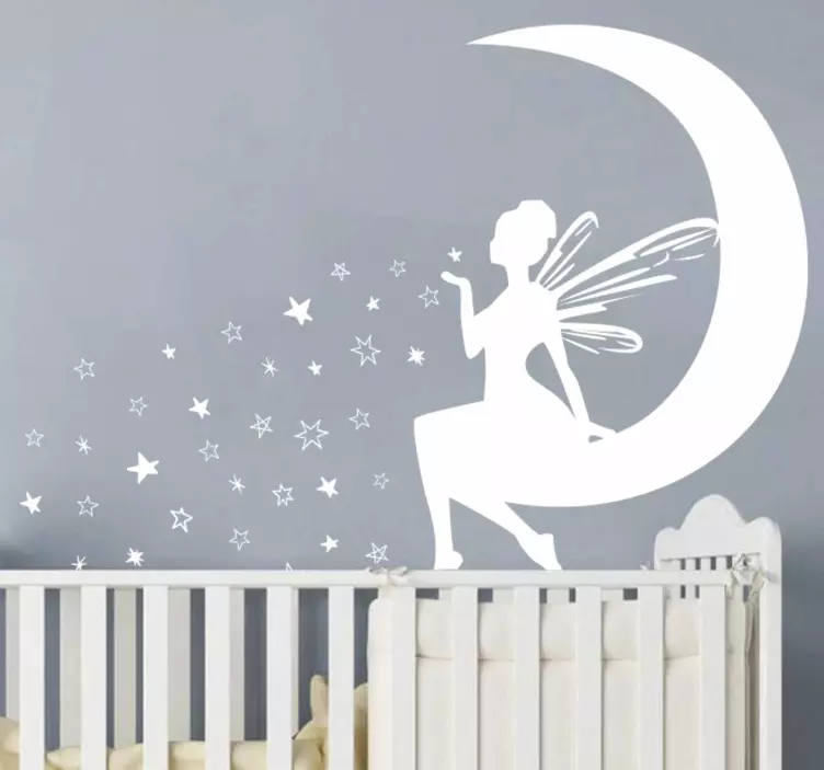Vinil infantil Fada soprando estrelas na lua - TenStickers