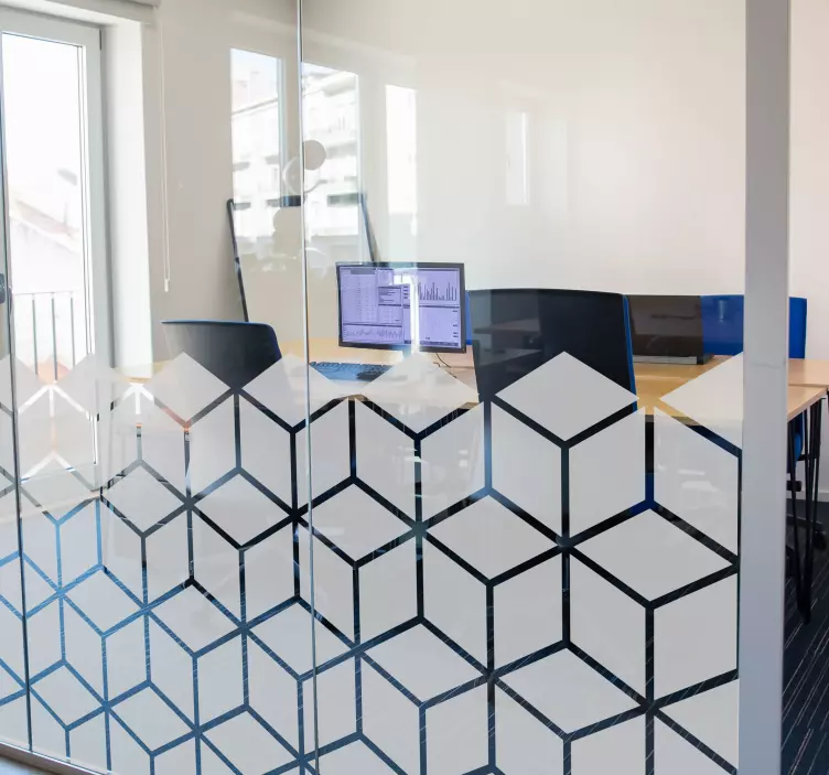 Autocolante decorativo de figuras variadas cubos geométricos - TenStickers