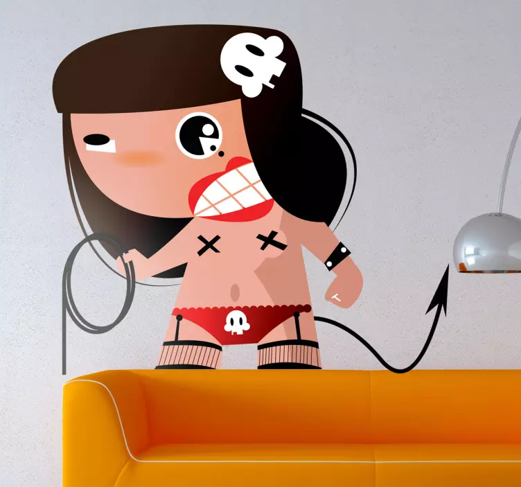 Autocolante de ilustrações menina sádica - TenStickers