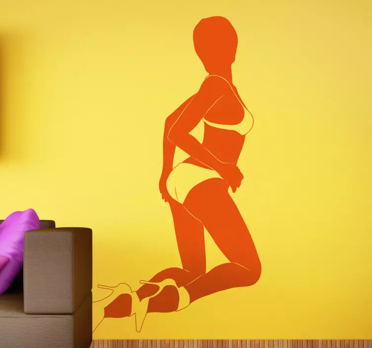 autocolante de menina posando para trás - TenStickers