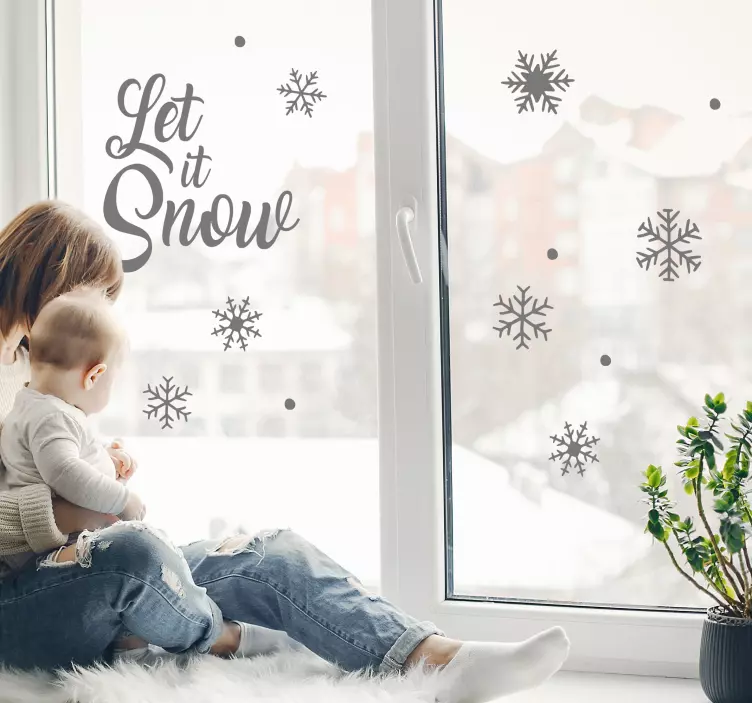 Autocolante de natal para janelas Let It Snow - TenStickers