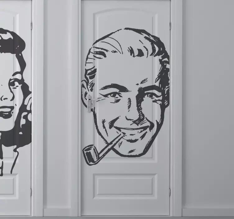Autocolante de parede cara de homem vintage - TenStickers