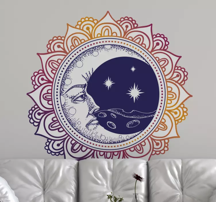 Vinil decorativo de parede Mandala sol e lua - TenStickers