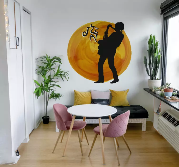 Autocolante de parede saxofonista de jazz - TenStickers