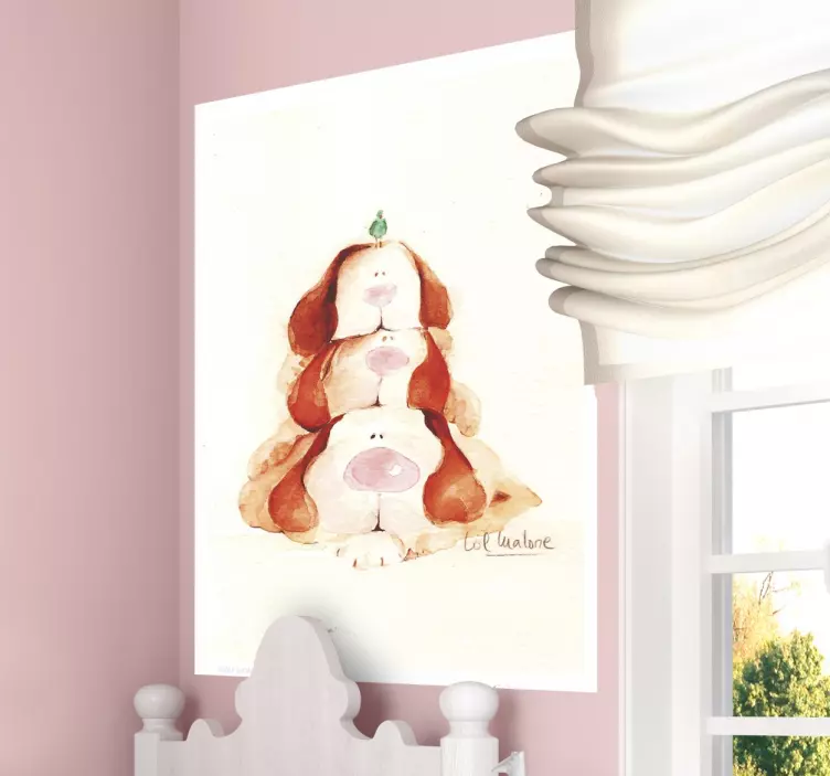 Autocolante de parede três cãozinhos - TenStickers