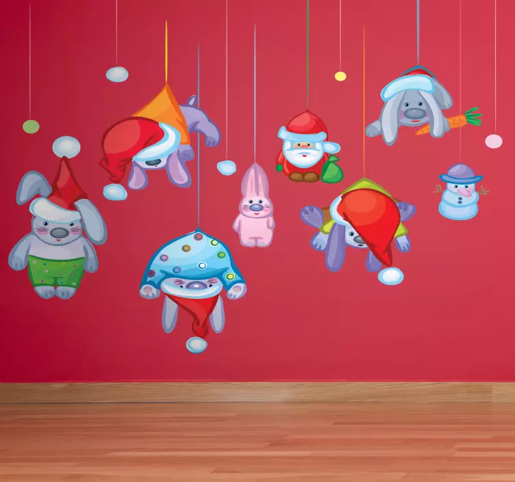 autocolante de personagens de suspensão de natal - TenStickers