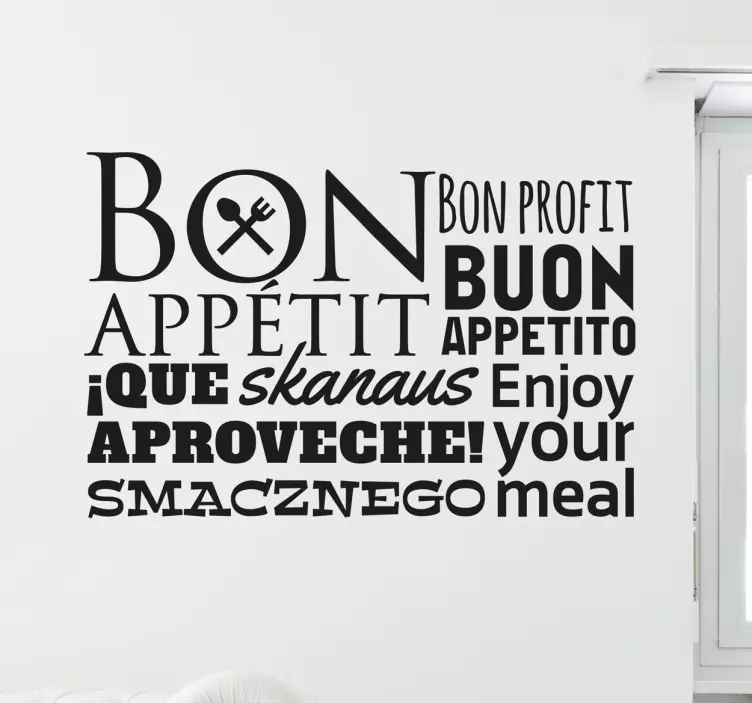 Autocolante de texto bon appetit - TenStickers