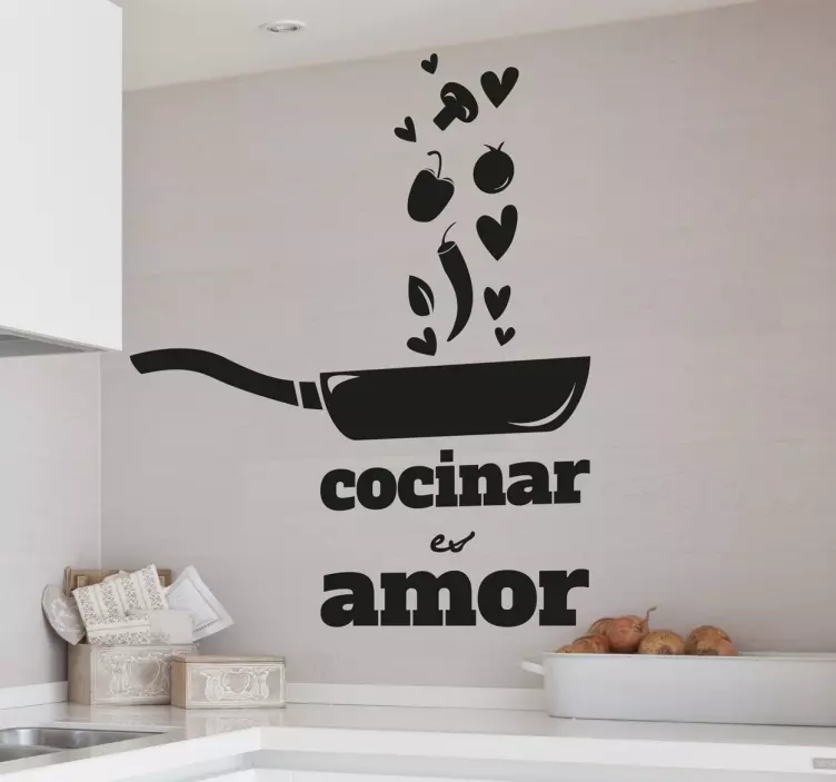 Autocolante decorativo amor por cozinhar - TenStickers