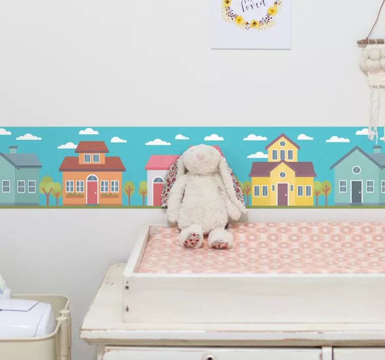 Autocolante azulejo Casas pastel - TenStickers