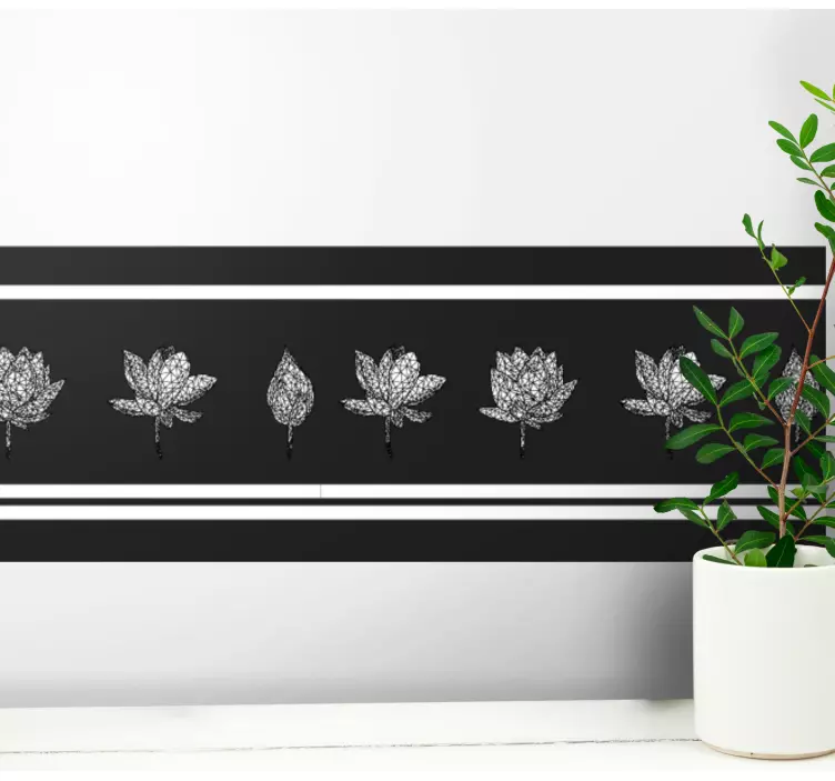Autocolante azulejo Flor de lótus low poly line - TenStickers