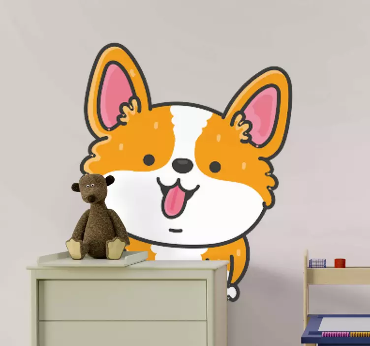 Autocolante com cães e gatos cão fofo anime - TenStickers