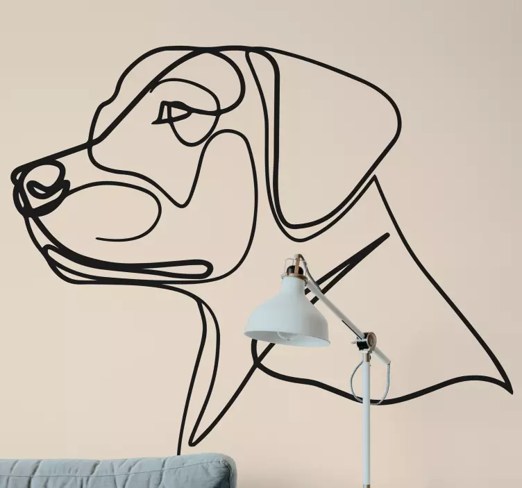 Autocolante com cães e gatos Labrador minimalista - TenStickers