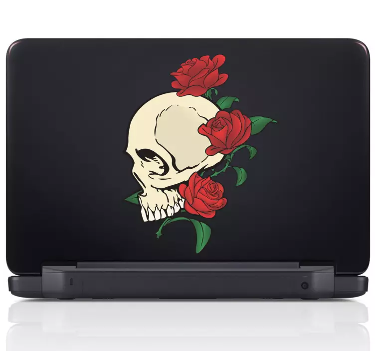 Autocolante decorativo caveira e rosas - TenStickers