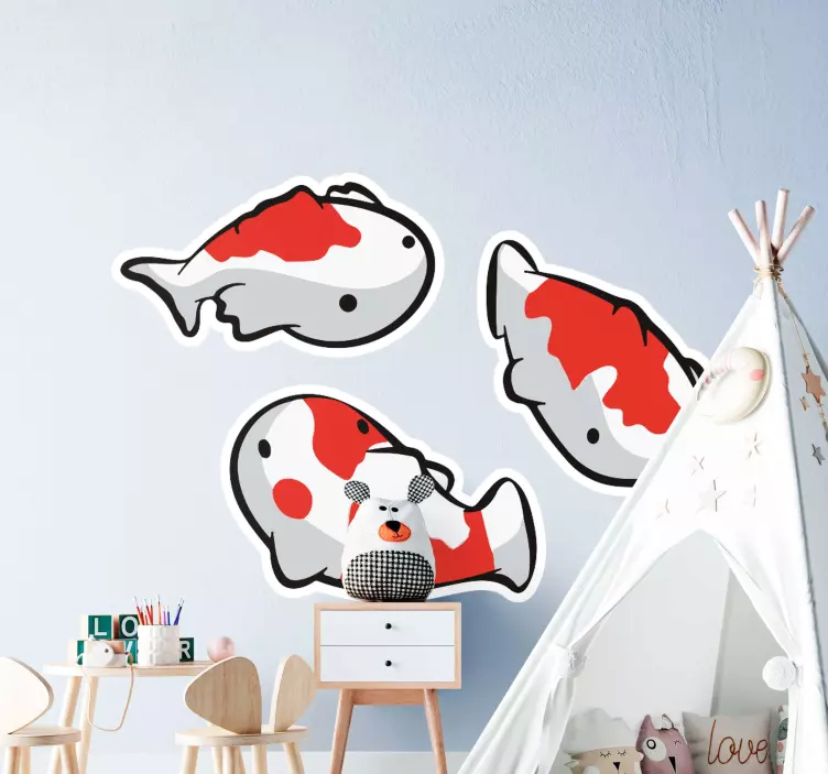 Autocolante com peixes Peixe koi anime - TenStickers