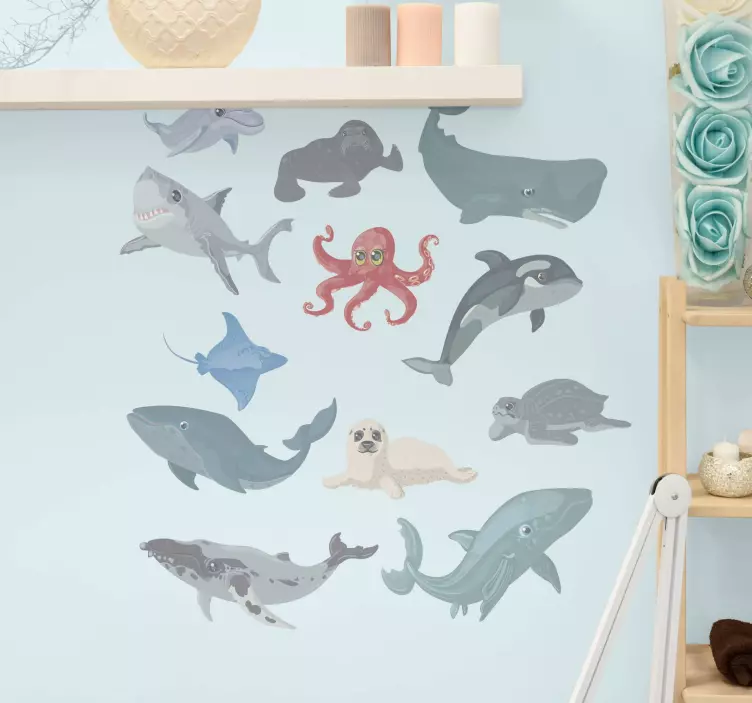 Autocolante com animais marinhos - TenStickers