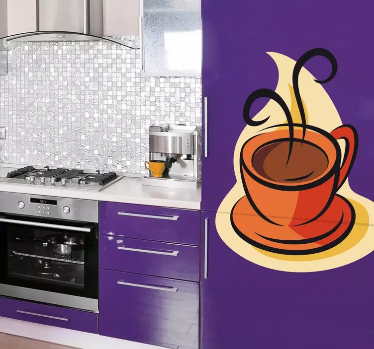 Vinil decorativo de bebidas Copo de café quente - TenStickers