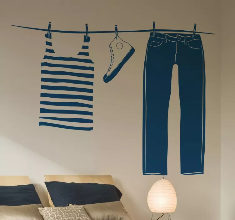 Autocolante decorativo corda de roupas  - TenStickers