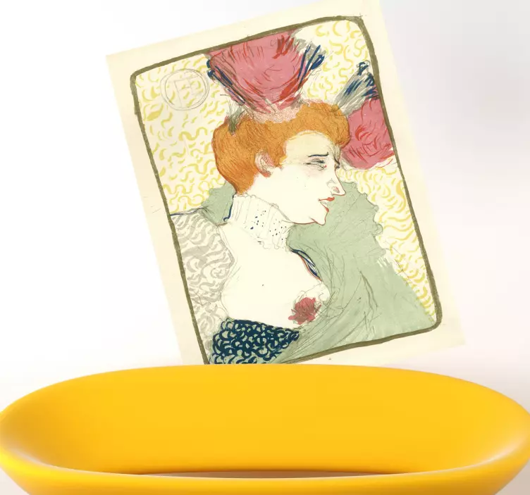 Autocolante decorativo de arte retrato Lautrec - TenStickers