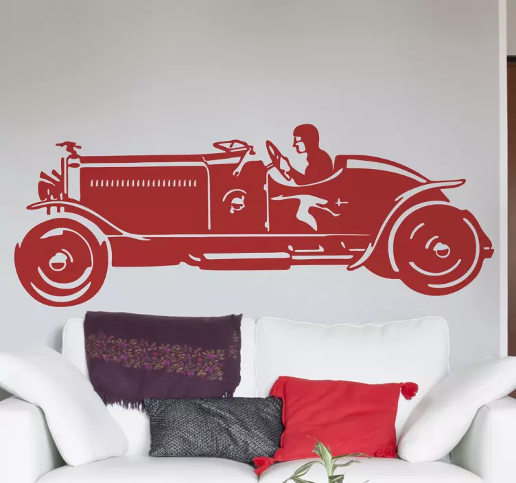 Autocolante decorativo de carro de corrida vintage - TenStickers