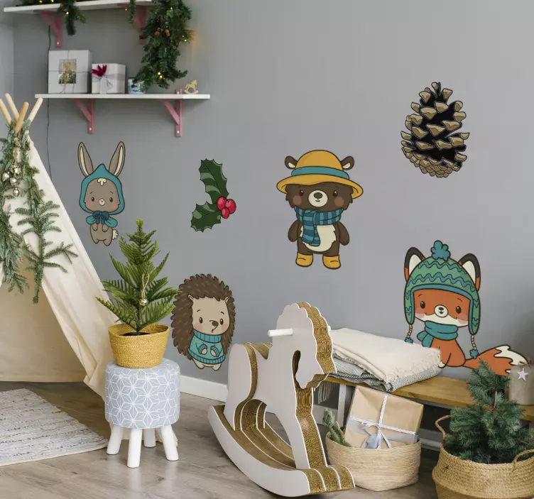 Vinil autocolante decorativo de animais de inverno - TenStickers