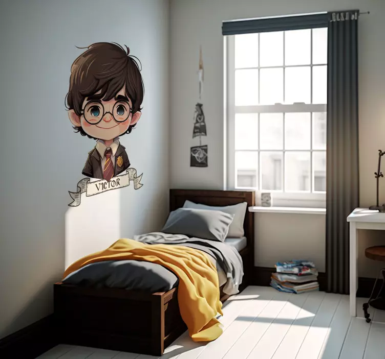 Autocolante de ilustrações Menino bruxo com gravata - TenStickers