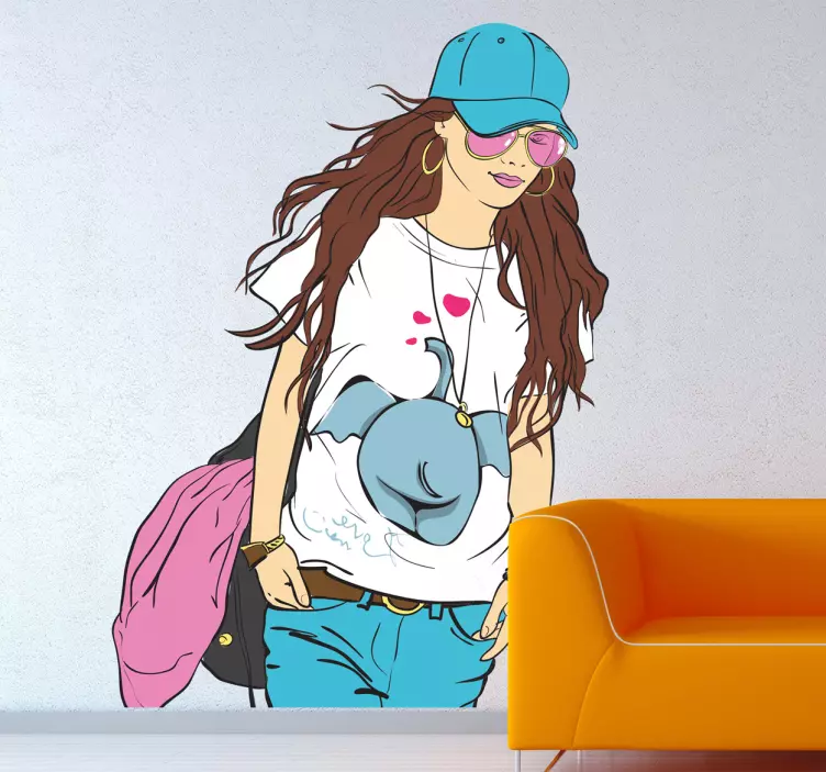 Vinil decorativo de moda senhora casual e chique - TenStickers
