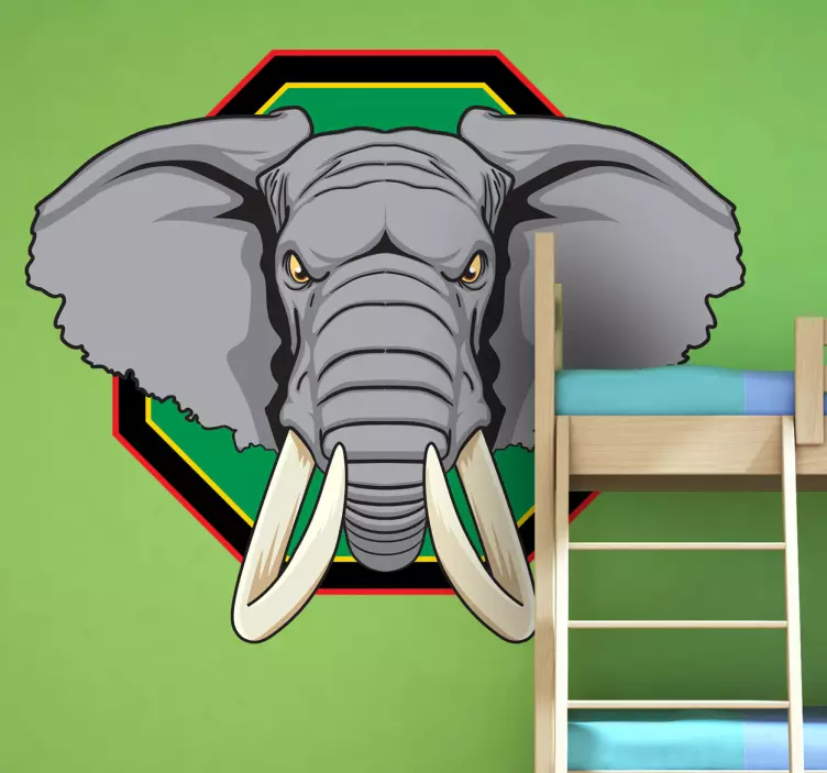 Autocolante decorativo de parede cabeça de elefante - TenStickers