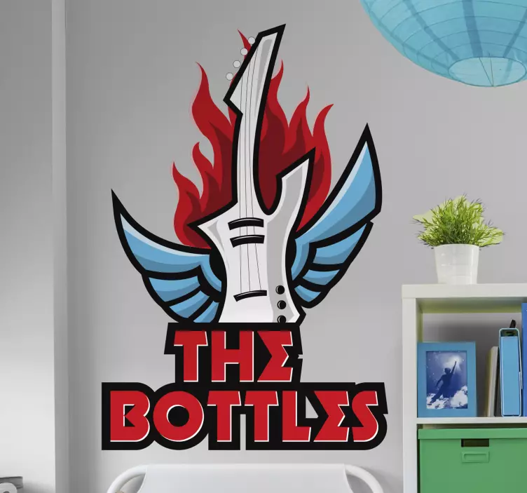 Autocolante decorativo de rock Guitarra com nome ou grupo  - TenStickers