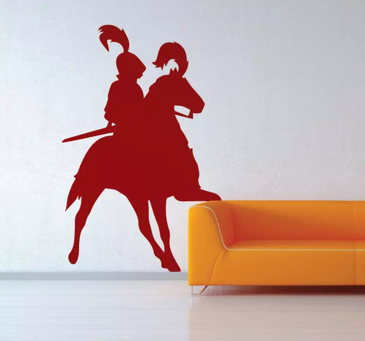 Autocolante de silhuetas cavaleiro medieval - TenStickers