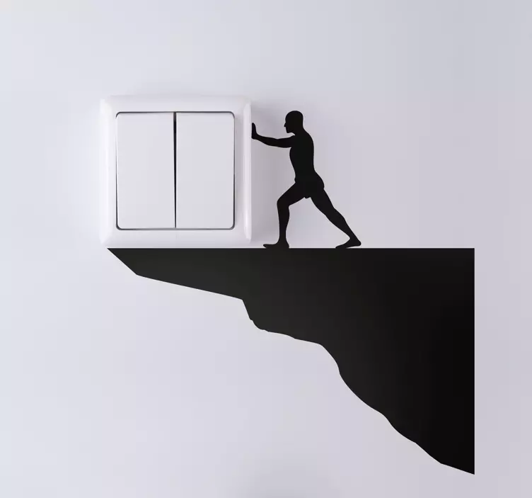 Autocolante de silhuetas Empurrando o homem - TenStickers