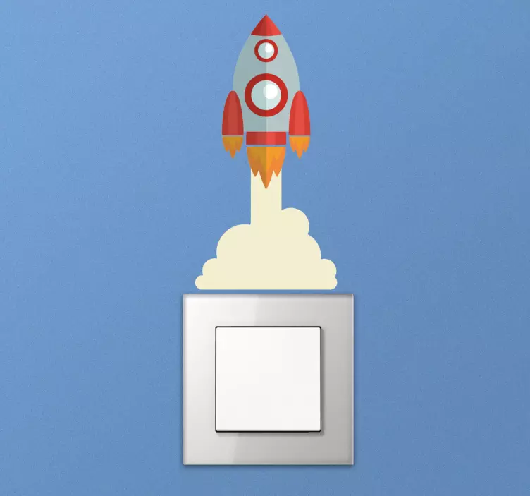 Autocolante do espaço Interruptor de luz de foguete - TenStickers