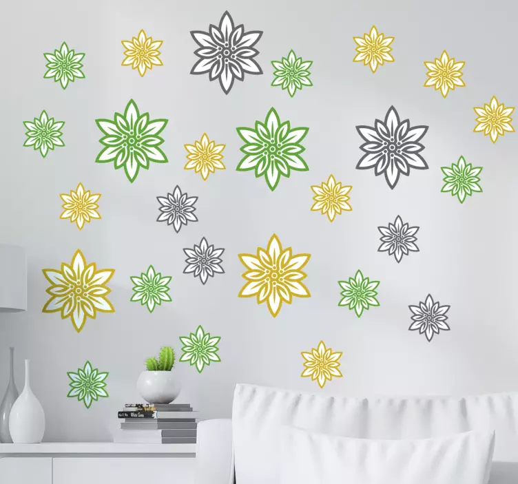 Adesivo decorativo flores Conjunto edelweiss - TenStickers