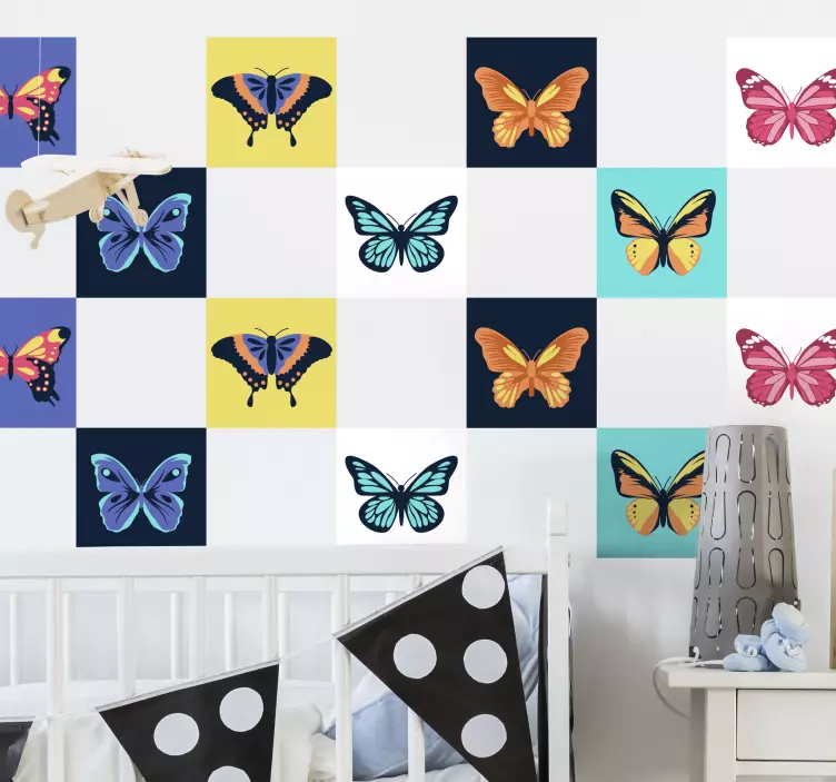 Autocolantes azulejos Conjunto de borboleta - TenStickers