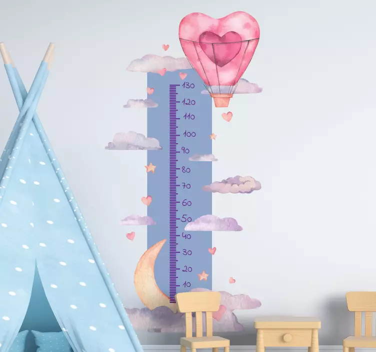 Autocolante medidor de altura Gráfico de altura de balão de ar qu - TenStickers