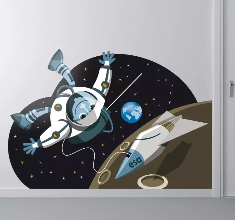 Autocolante decorativo infantil astronauta europeu - TenStickers