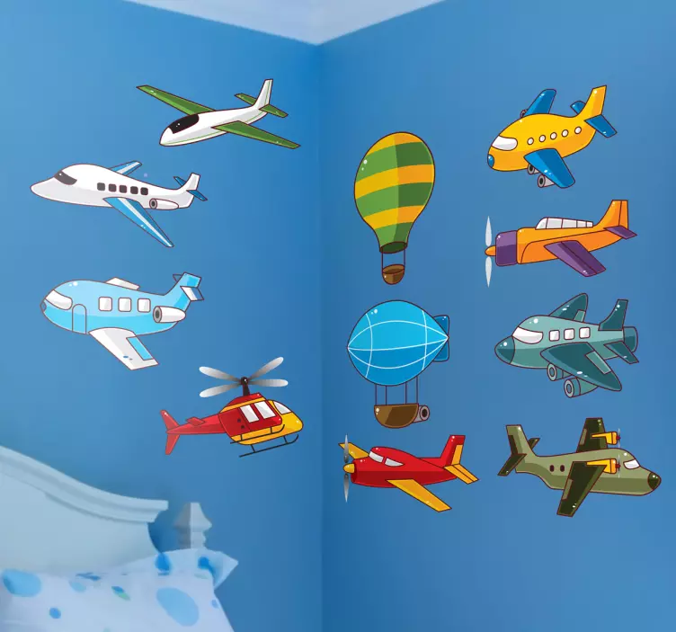 Autocolante decorativo infantil aviões - TenStickers