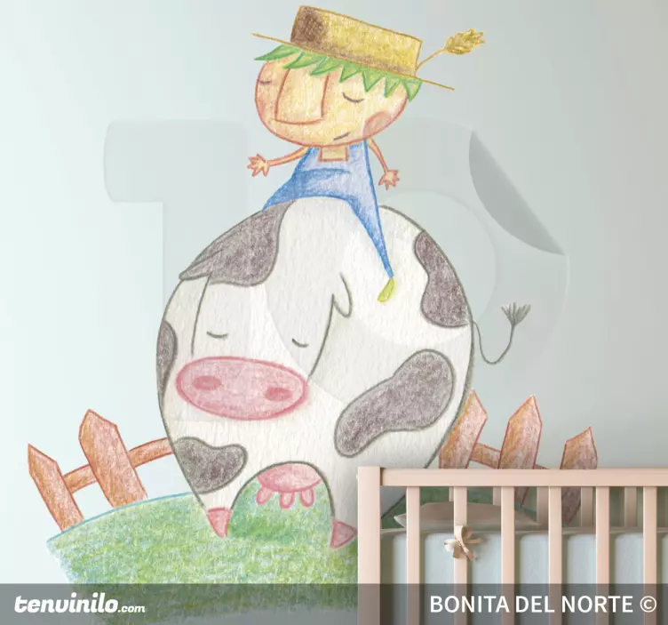 Autocolante decorativo infantil beto e vaca - TenStickers