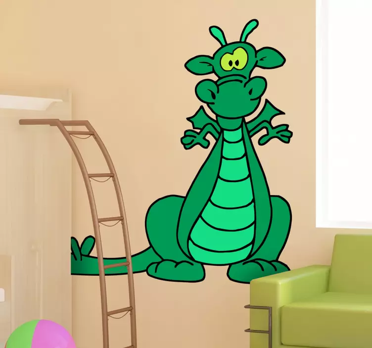 Autocolante decorativo infantil dragão verde - TenStickers