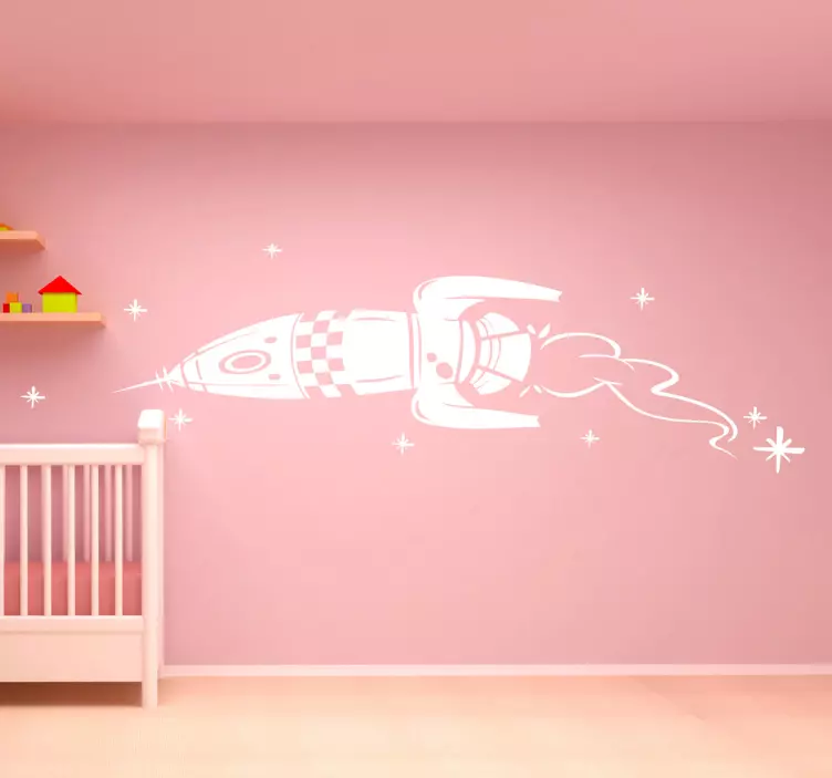 Autocolante decorativo infantil foguetão - TenStickers