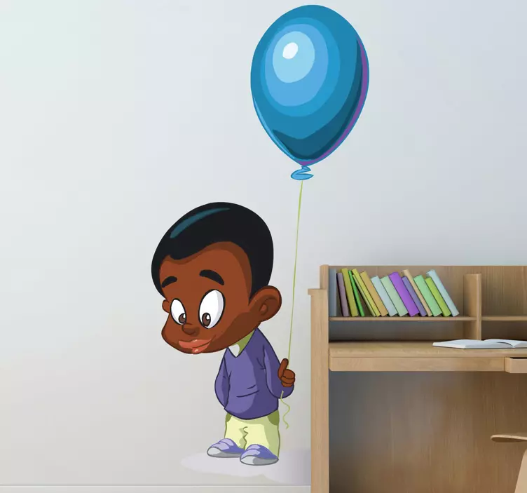 Autocolante infantil Menino tímido com balão - TenStickers