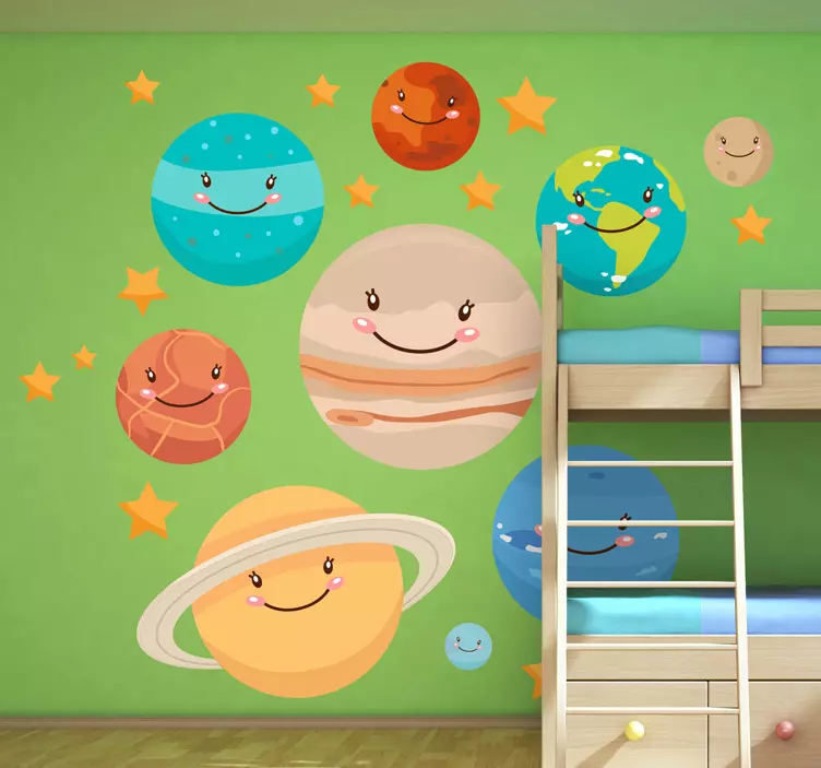 Autocolante decorativo infantil planetas - TenStickers