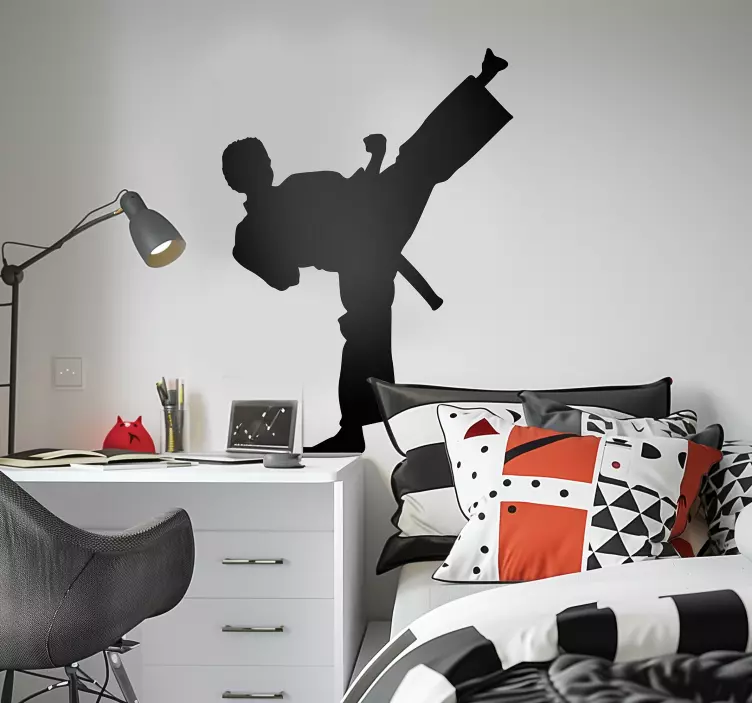 Autocolante decorativo karaté silhueta - TenStickers