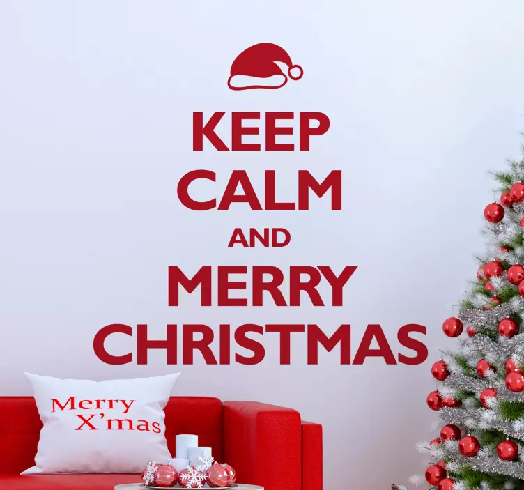 Autocolante decorativo Keep Calm Happy Christmas - TenStickers