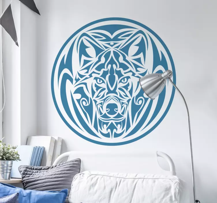Autocolante decorativo lobo tribal - TenStickers