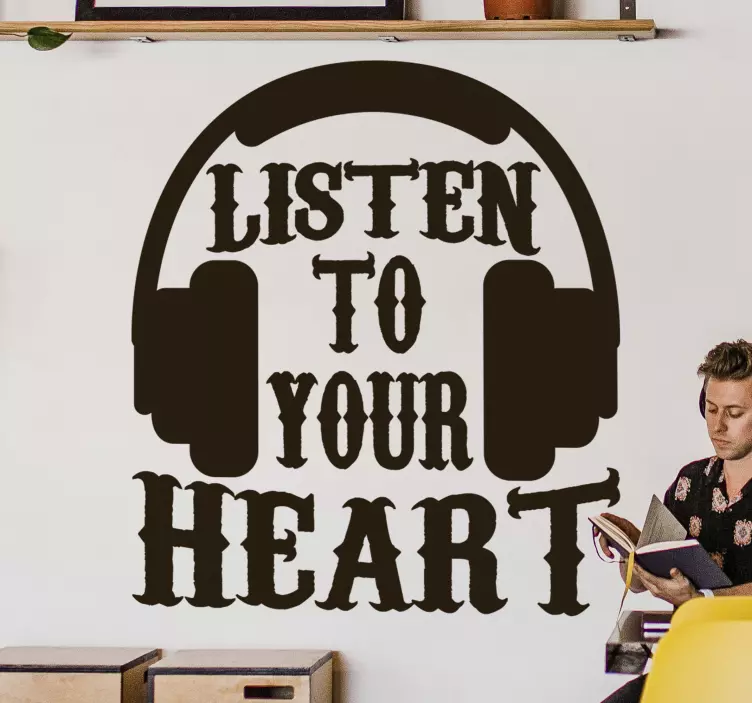 Autocolante de motivação pessoal Listen to your heart - TenStickers