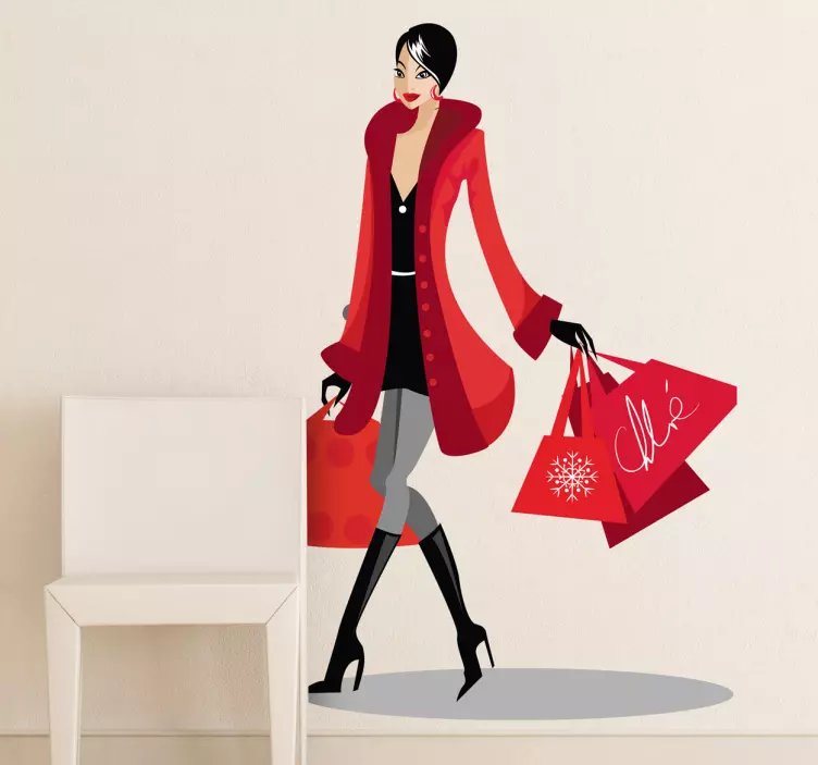 Autocolante decorativo mulher shopping - TenStickers