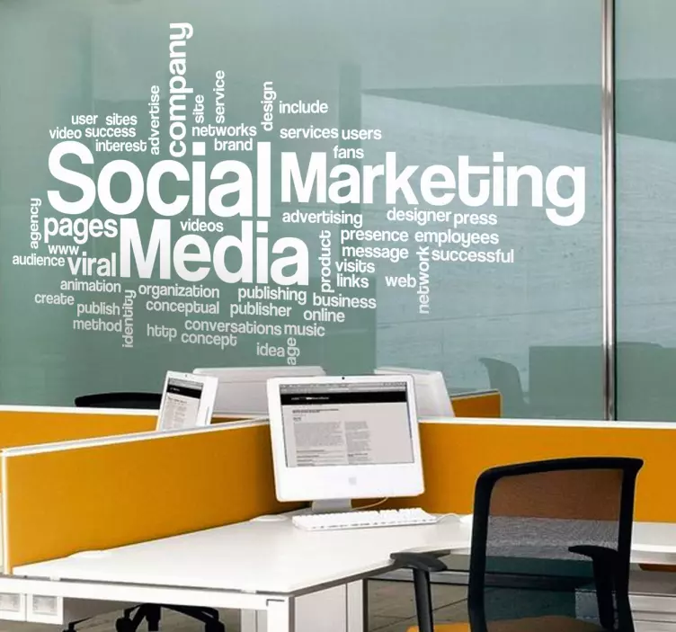 Autocolante decorativo nuvem de palavras Marketing - TenStickers