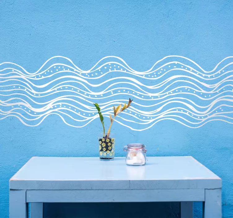 Autocolante decorativo ondas abstrato - TenStickers