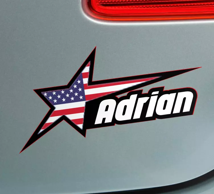 Autocolante para carros Bandeira dos estados unidos com estrela e - TenStickers